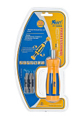 Набор: реверсивная отвертка с насадками-битами  Kraft 12 в 1 (700406)